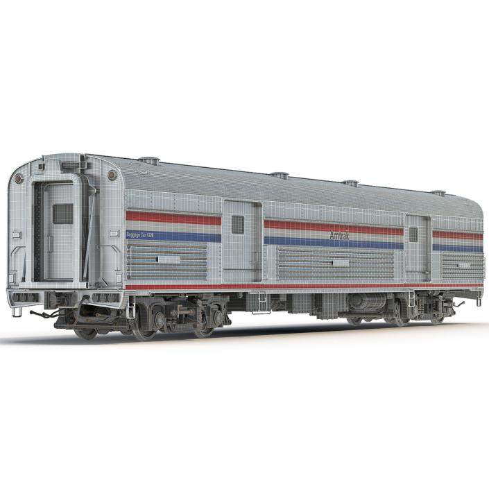 Railroad Amtrak Baggage Car 2 3D model