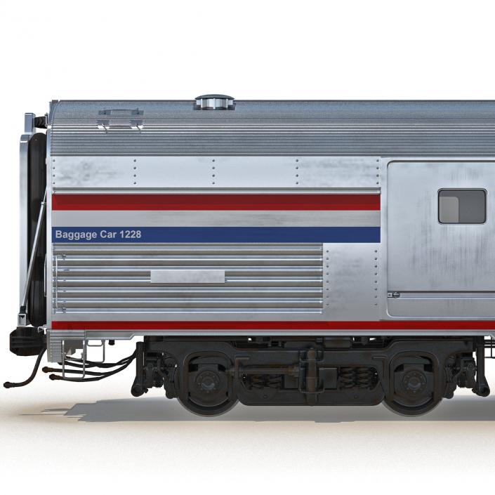 Railroad Amtrak Baggage Car 2 3D model