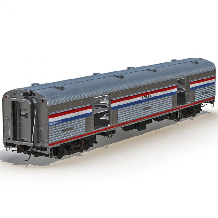 Railroad Amtrak Baggage Car 2 3D model