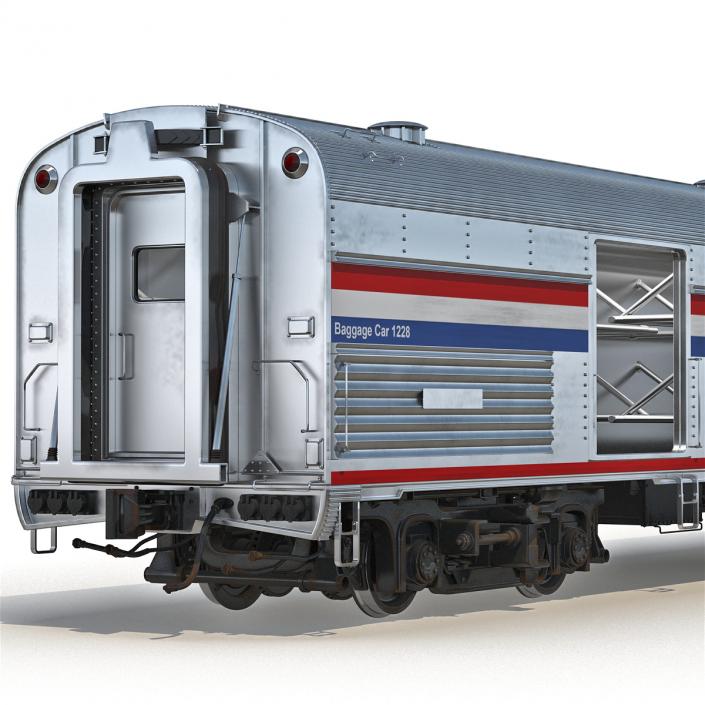 Railroad Amtrak Baggage Car 2 3D model