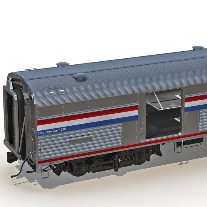 Railroad Amtrak Baggage Car 2 3D model