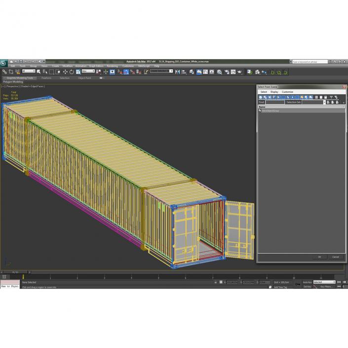 53 ft Shipping ISO Container White 3D model