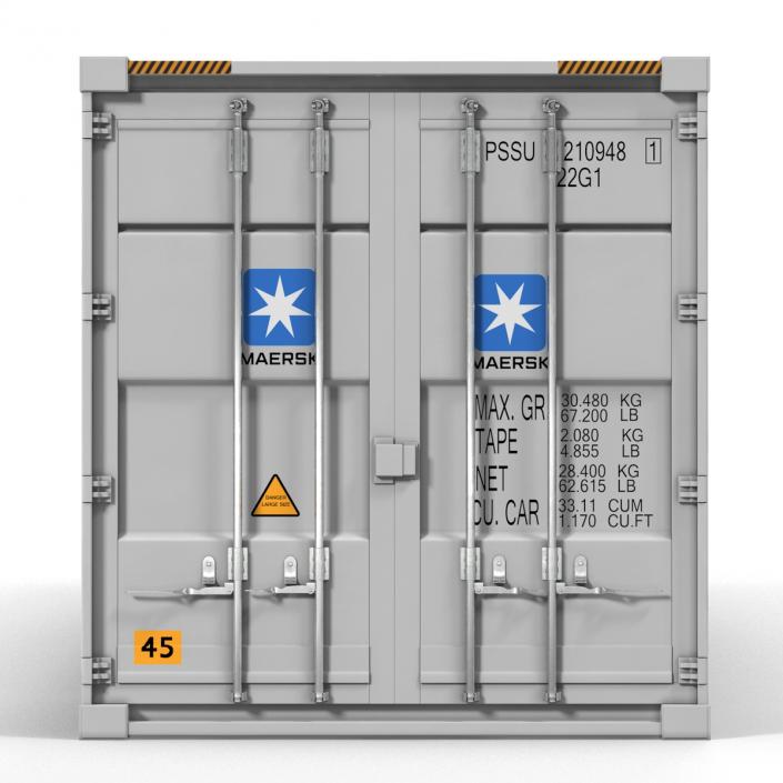 53 ft Shipping ISO Container White 3D model