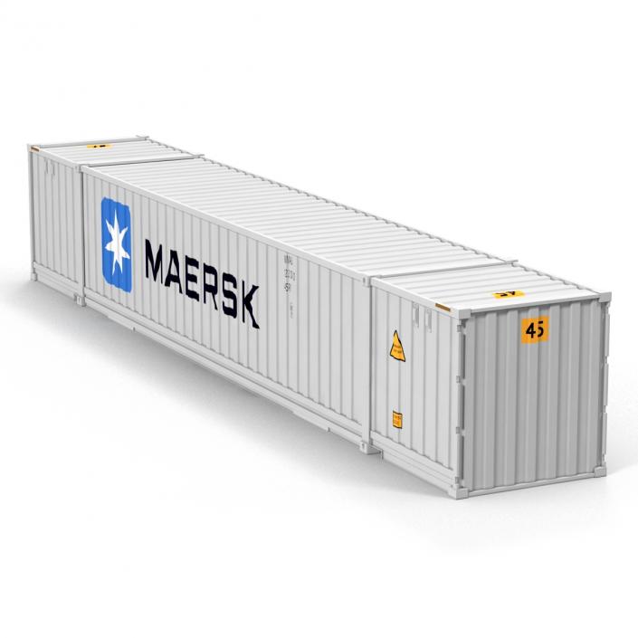 53 ft Shipping ISO Container White 3D model