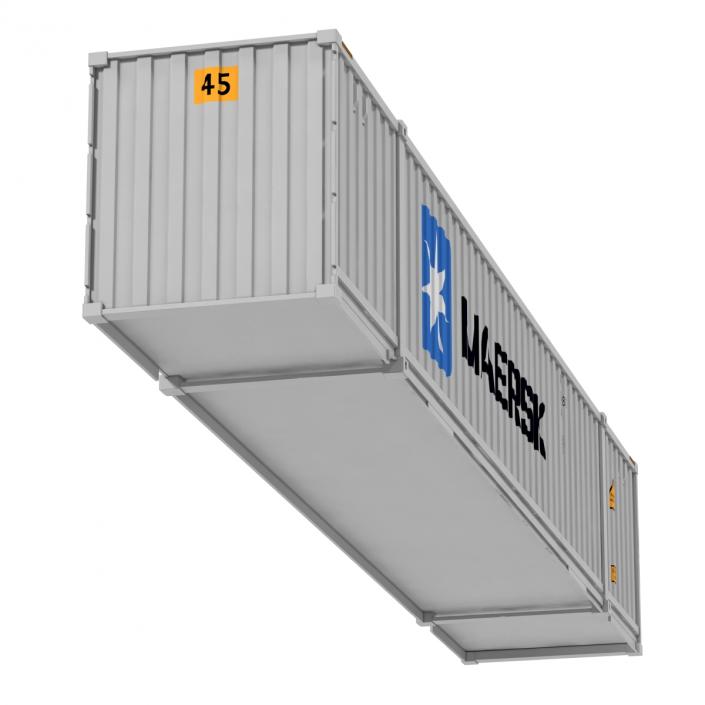 53 ft Shipping ISO Container White 3D model