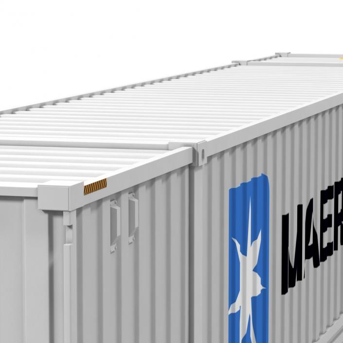 53 ft Shipping ISO Container White 3D model