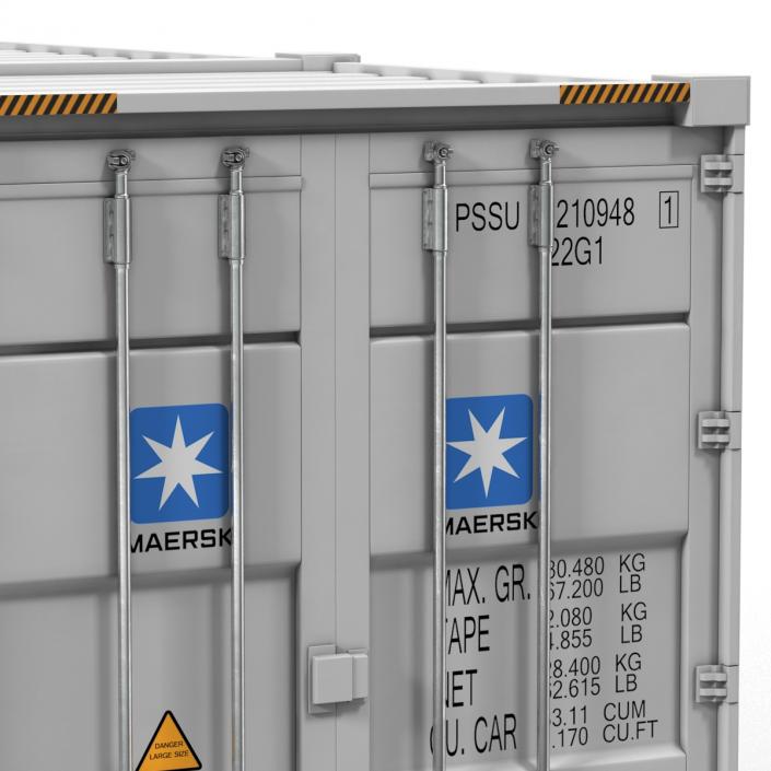 53 ft Shipping ISO Container White 3D model