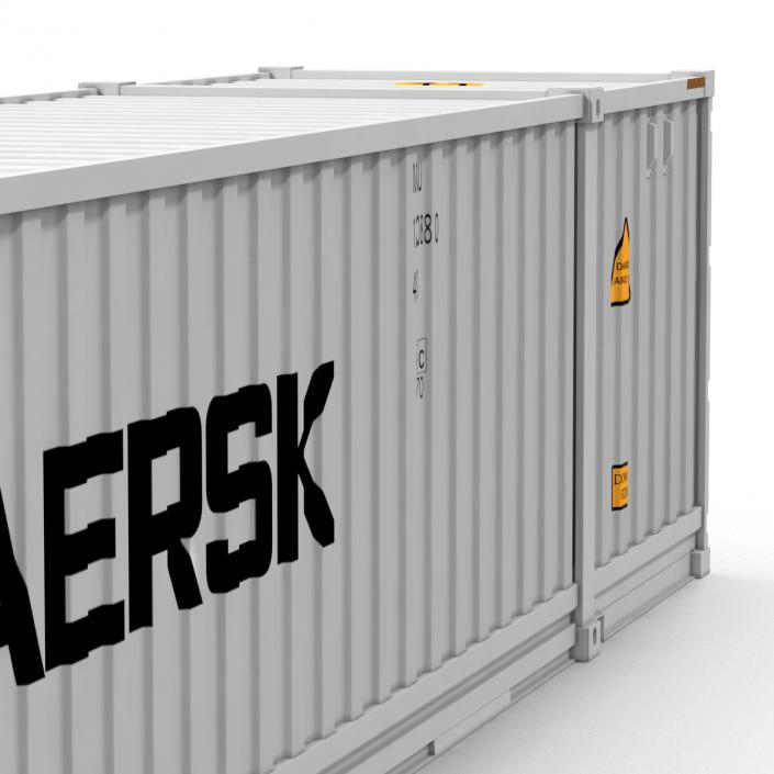 53 ft Shipping ISO Container White 3D model