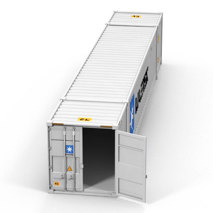 53 ft Shipping ISO Container White 3D model