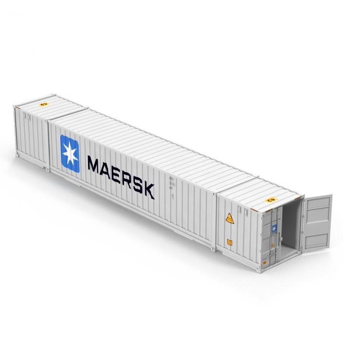 53 ft Shipping ISO Container White 3D model