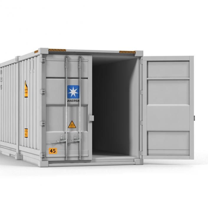 53 ft Shipping ISO Container White 3D model