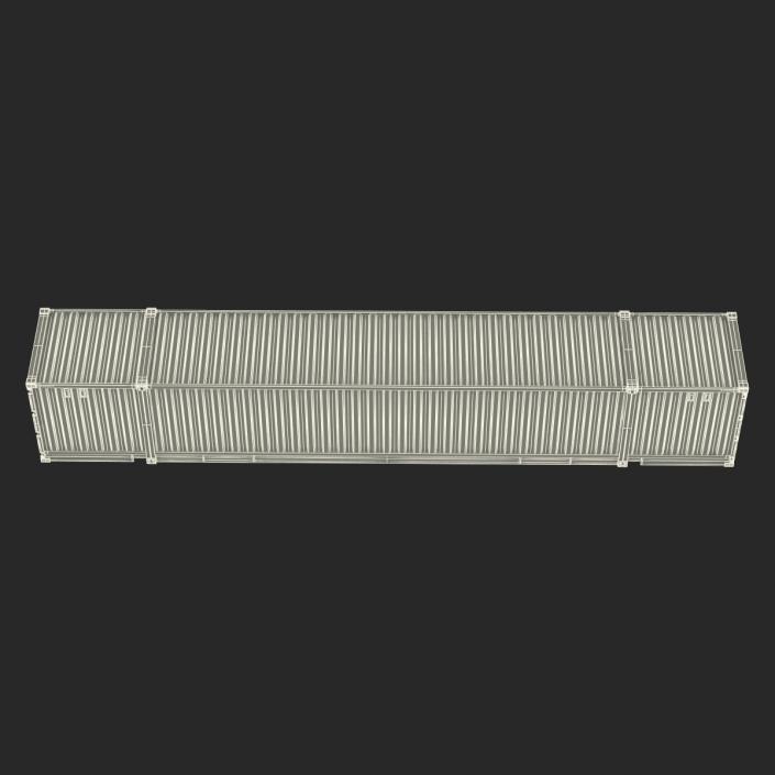 53 ft Shipping ISO Container White 3D model