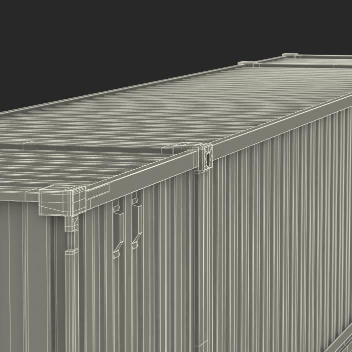 53 ft Shipping ISO Container White 3D model