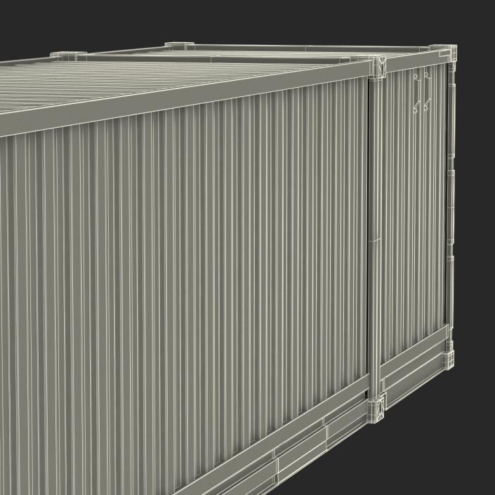 53 ft Shipping ISO Container White 3D model