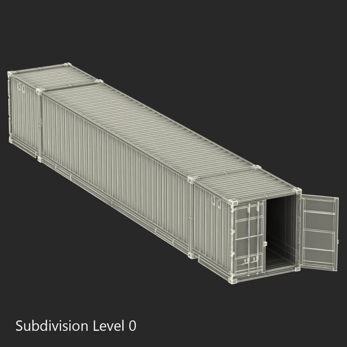 53 ft Shipping ISO Container Red 3D