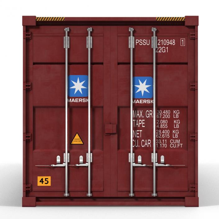 53 ft Shipping ISO Container Red 3D