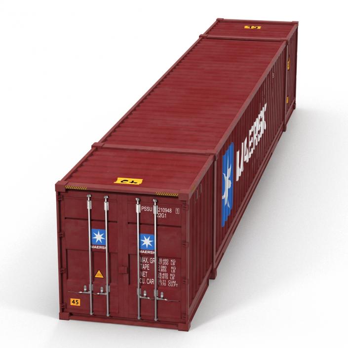 53 ft Shipping ISO Container Red 3D