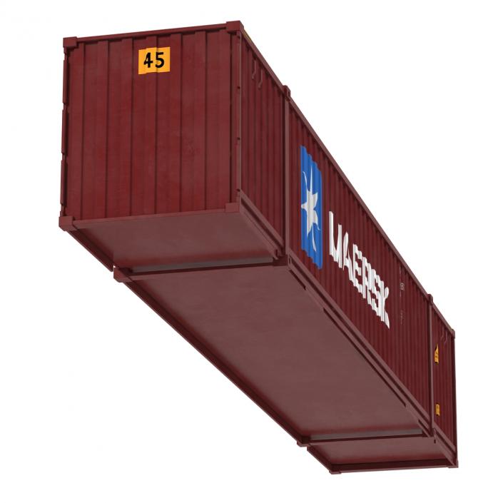 53 ft Shipping ISO Container Red 3D