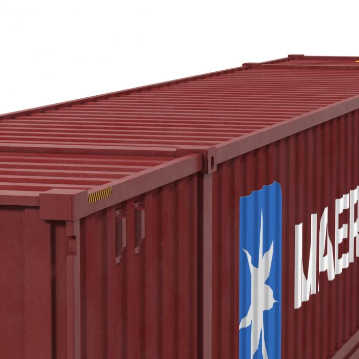 53 ft Shipping ISO Container Red 3D