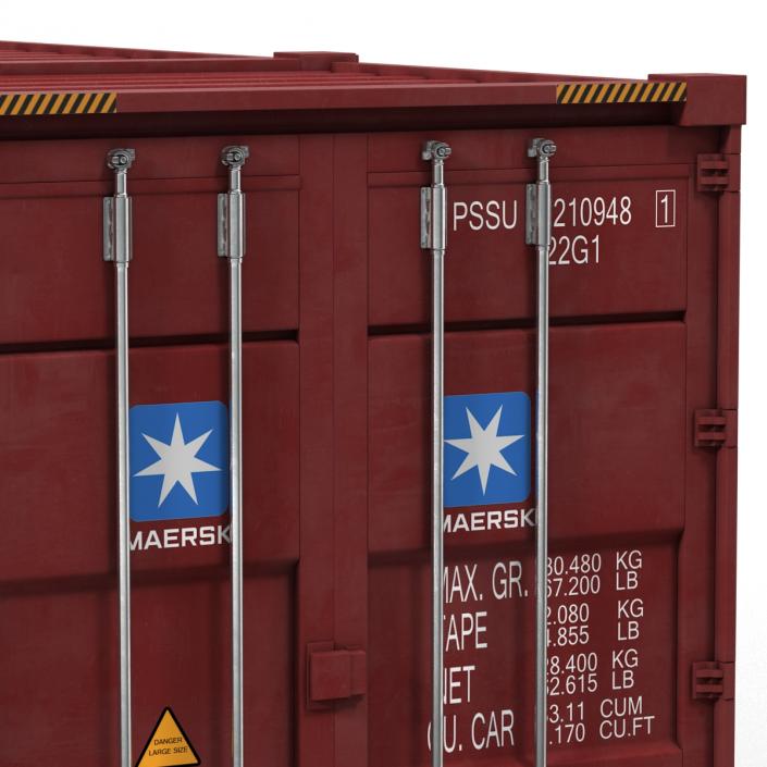 53 ft Shipping ISO Container Red 3D