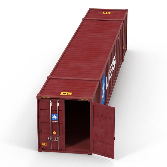 53 ft Shipping ISO Container Red 3D