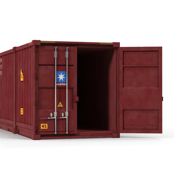 53 ft Shipping ISO Container Red 3D