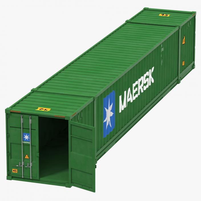 53 ft Shipping ISO Container Green 3D model