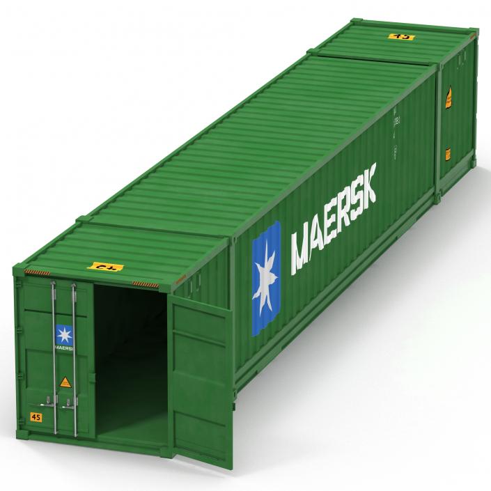 53 ft Shipping ISO Container Green 3D model