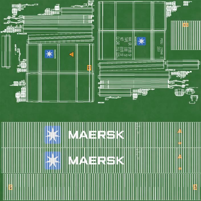 53 ft Shipping ISO Container Green 3D model