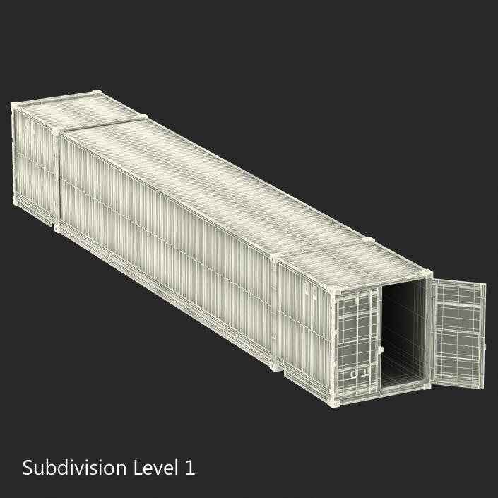 53 ft Shipping ISO Container Green 3D model