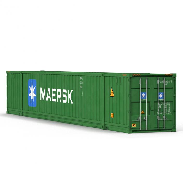 53 ft Shipping ISO Container Green 3D model