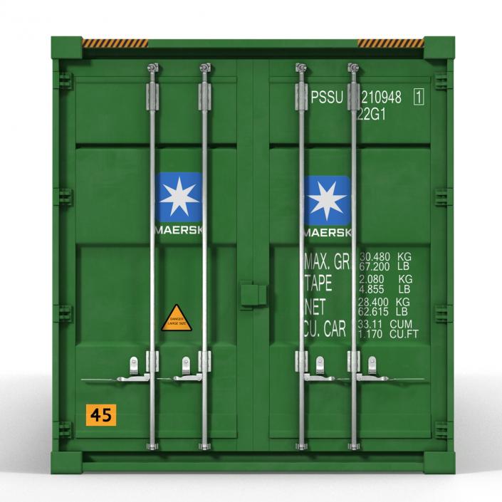 53 ft Shipping ISO Container Green 3D model