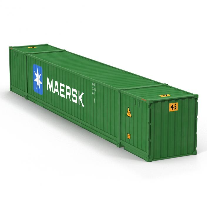 53 ft Shipping ISO Container Green 3D model