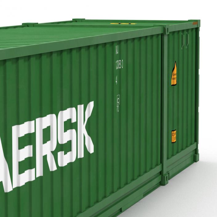 53 ft Shipping ISO Container Green 3D model