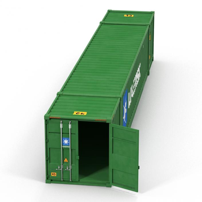 53 ft Shipping ISO Container Green 3D model