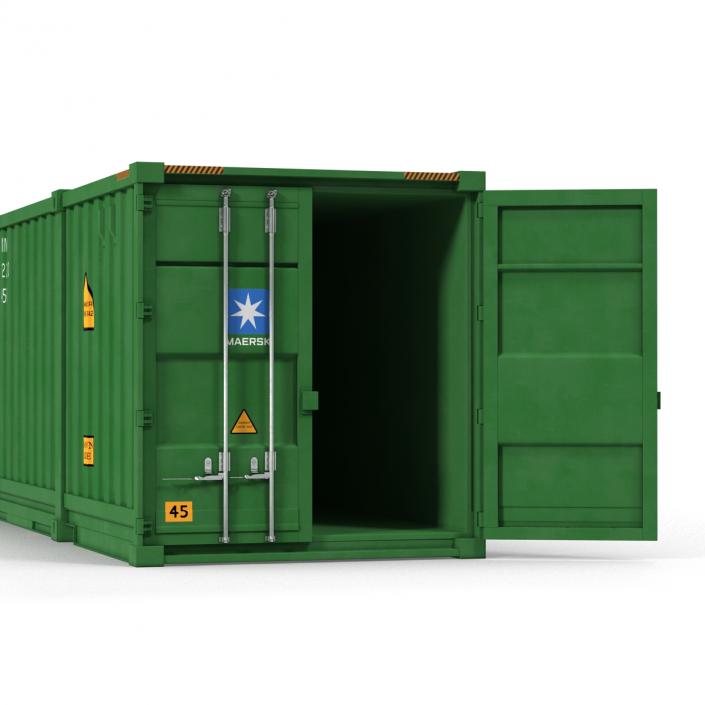 53 ft Shipping ISO Container Green 3D model