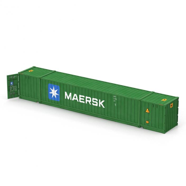 53 ft Shipping ISO Container Green 3D model