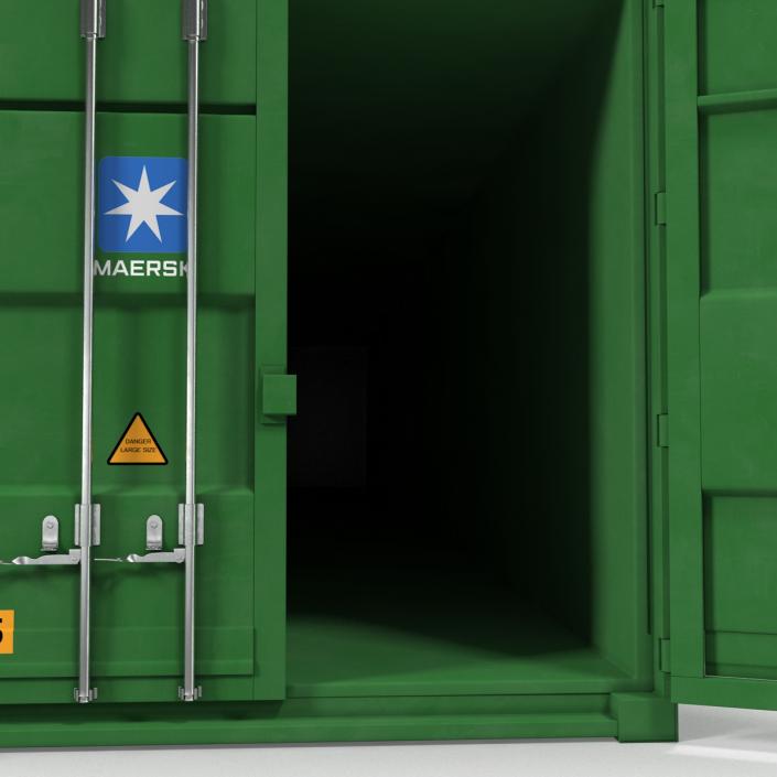 53 ft Shipping ISO Container Green 3D model