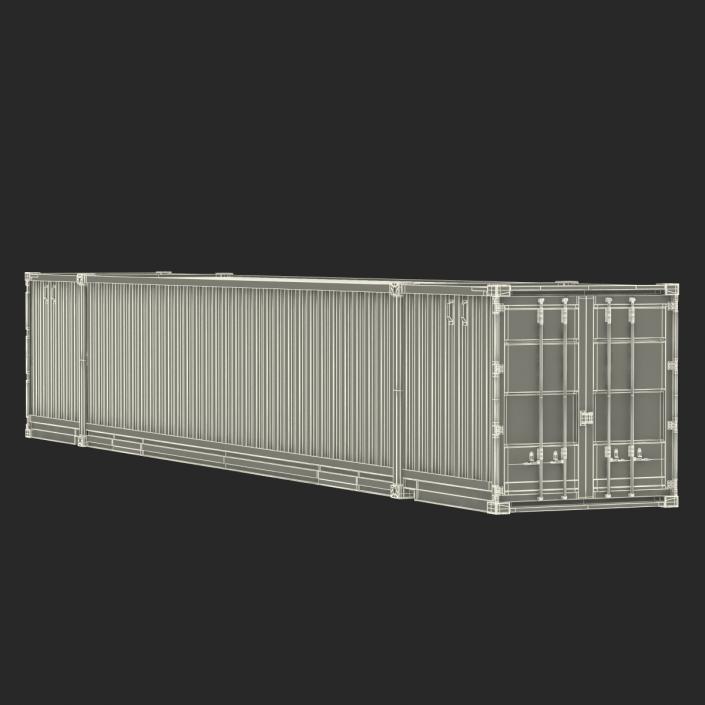 53 ft Shipping ISO Container Green 3D model