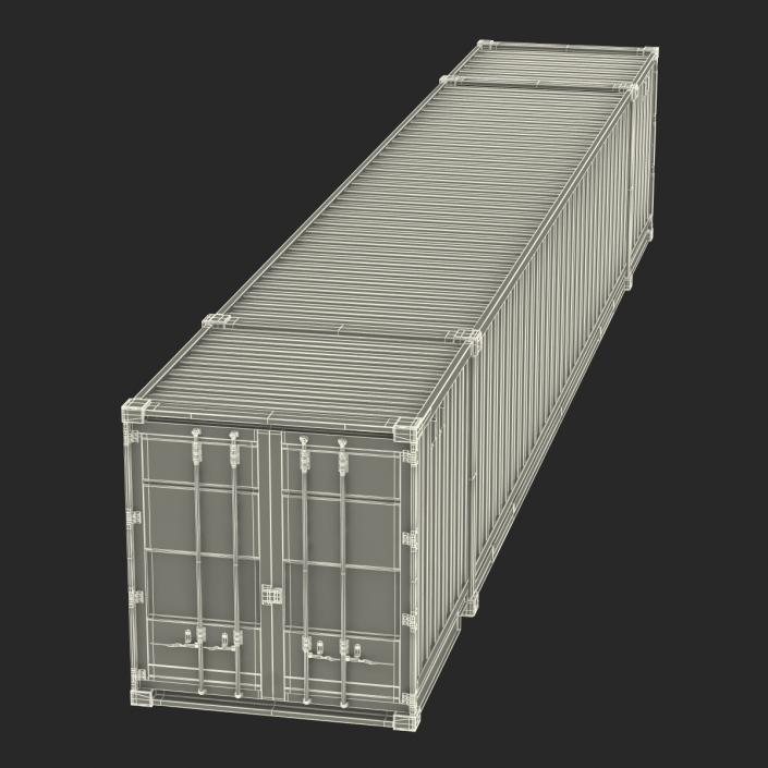 53 ft Shipping ISO Container Green 3D model