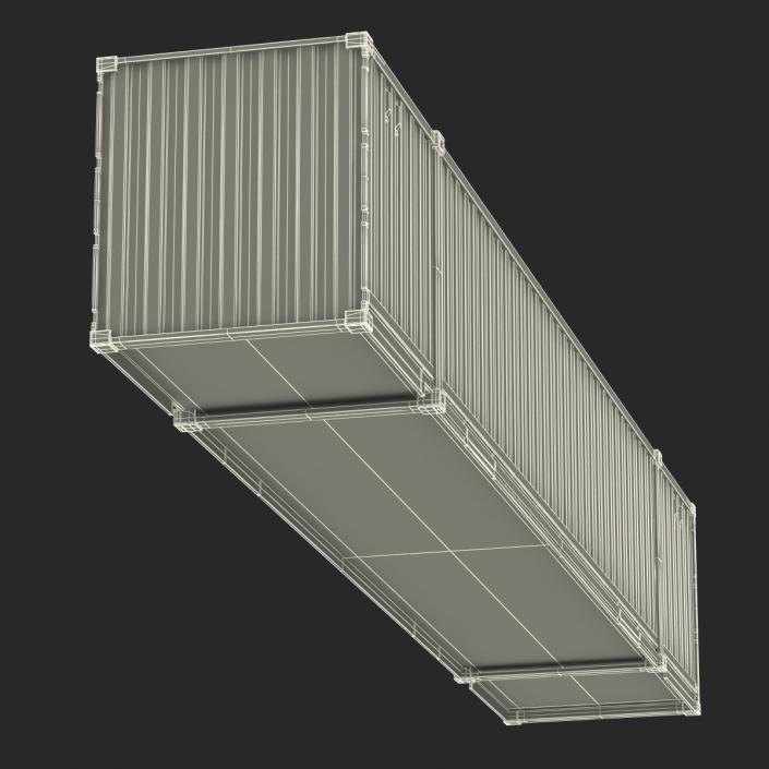 53 ft Shipping ISO Container Green 3D model