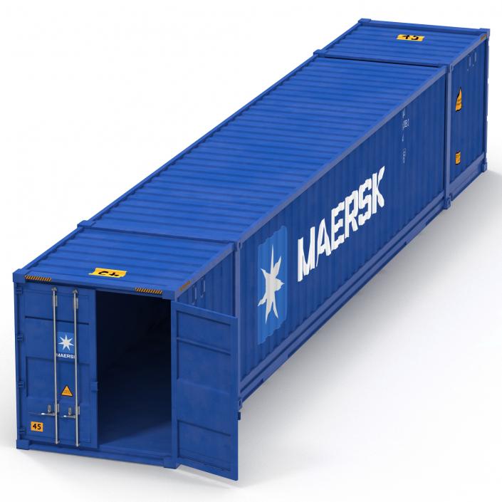 3D 53 ft Shipping ISO Container Blue model