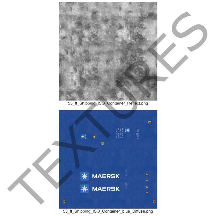 3D 53 ft Shipping ISO Container Blue model