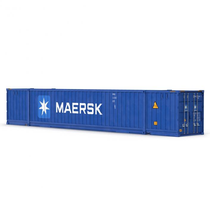 3D 53 ft Shipping ISO Container Blue model