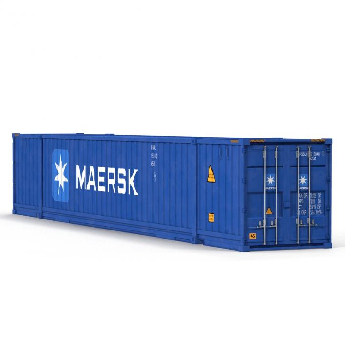 3D 53 ft Shipping ISO Container Blue model