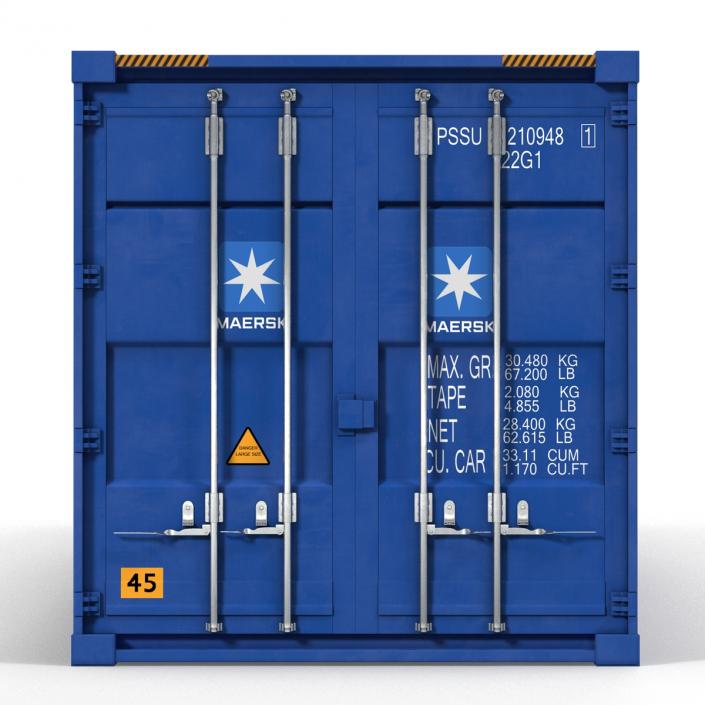 3D 53 ft Shipping ISO Container Blue model