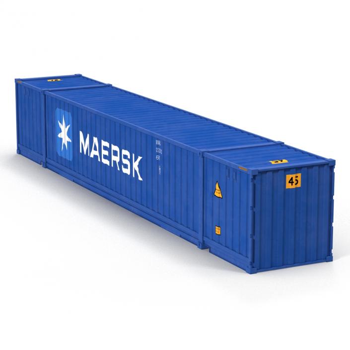 3D 53 ft Shipping ISO Container Blue model