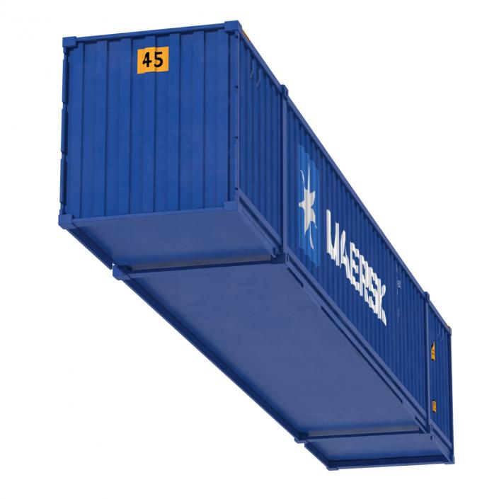 3D 53 ft Shipping ISO Container Blue model