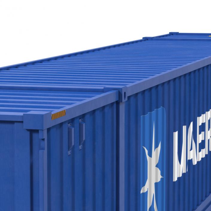 3D 53 ft Shipping ISO Container Blue model