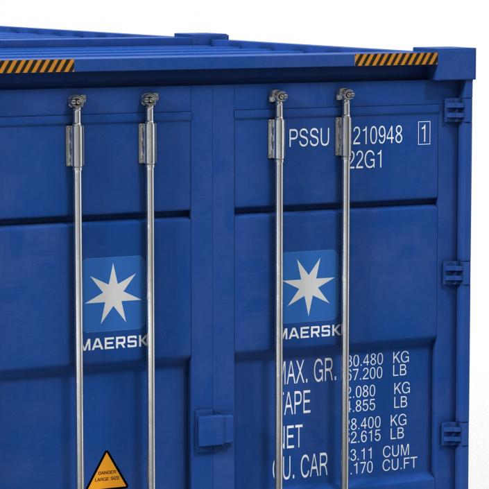 3D 53 ft Shipping ISO Container Blue model